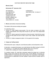 Scottish Forestry Executive Team (SFET) minutes - 28 September 2022